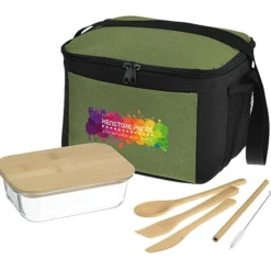 Ridge Line Cooler with Glass Container Lunch Set