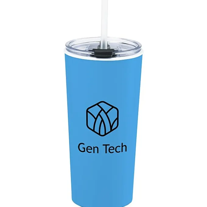 Roadmaster Tumbler with Flip Lid and Straw - 18 oz - White Interior