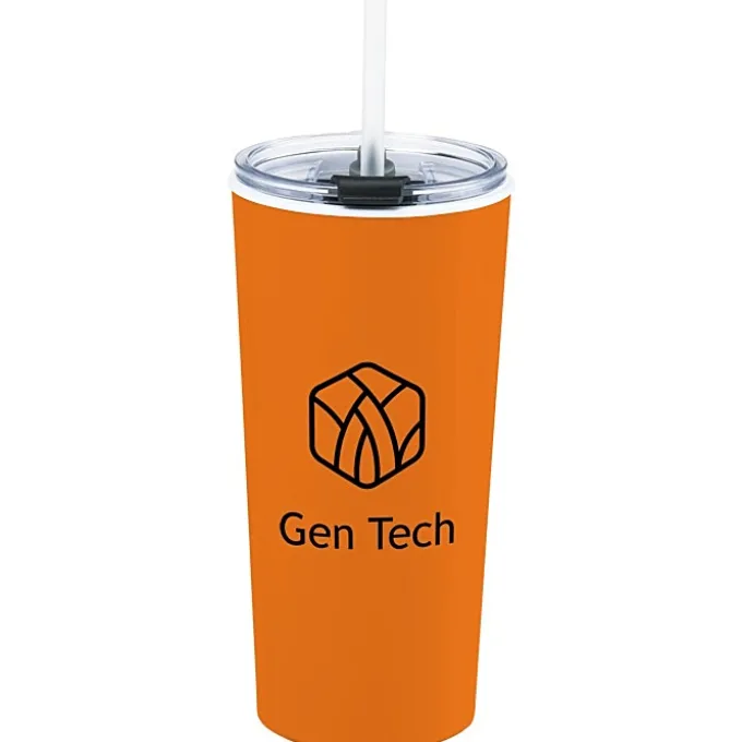 Roadmaster Tumbler with Flip Lid and Straw - 18 oz - White Interior