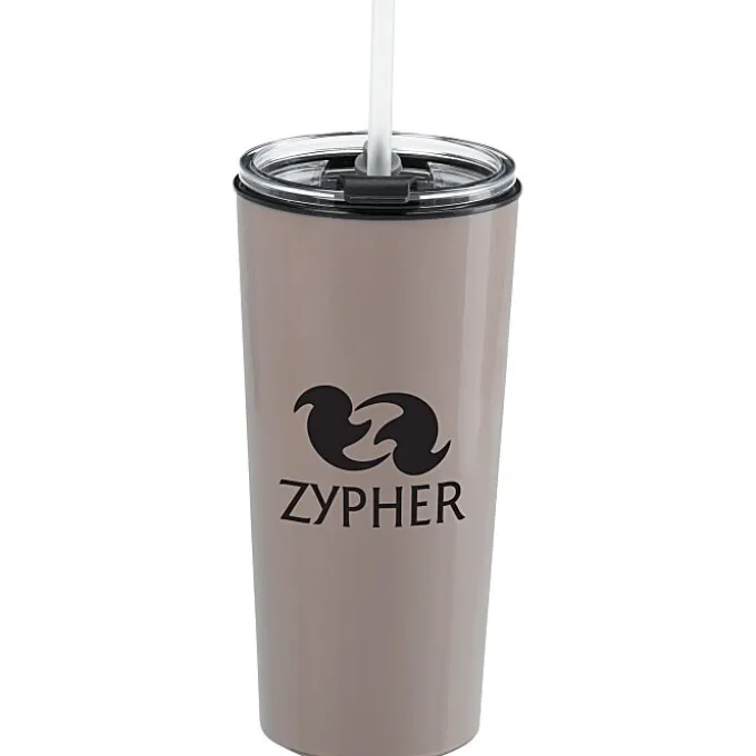 Roadmaster Tumbler with Flip Lid and Straw - 18 oz - Black Interior