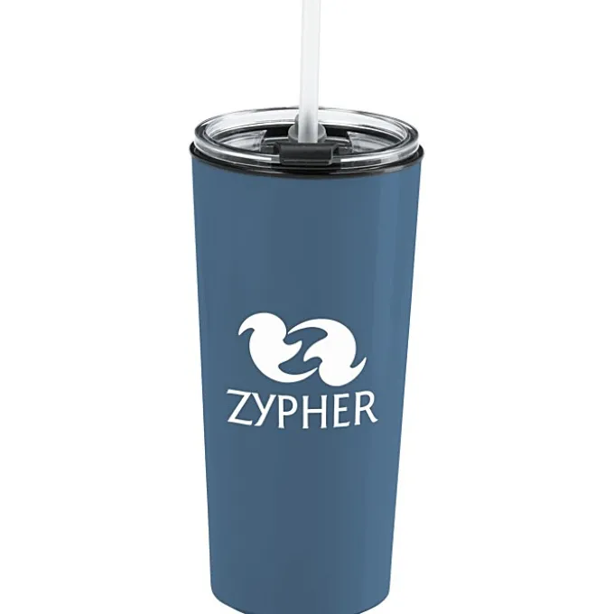 Roadmaster Tumbler with Flip Lid and Straw - 18 oz - Black Interior