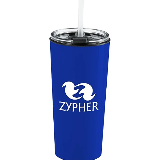 Roadmaster Tumbler with Flip Lid and Straw - 18 oz - Black Interior