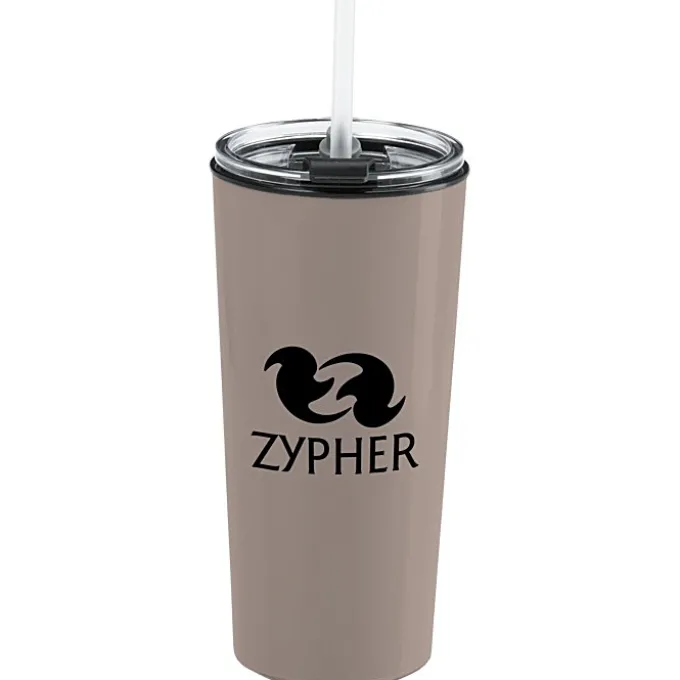 Roadmaster Tumbler with Flip Lid and Straw - 18 oz - Black Interior