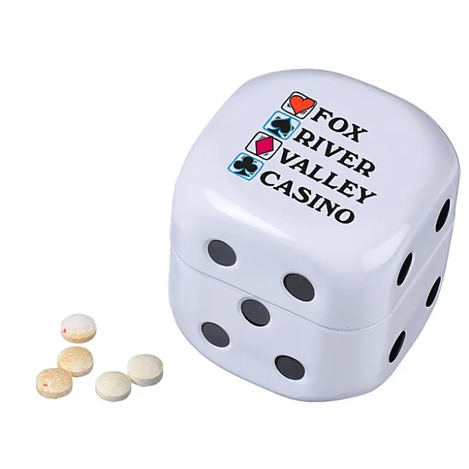 Roll-of-the-Dice Tin with Sugar-Free Mints - 24 hr