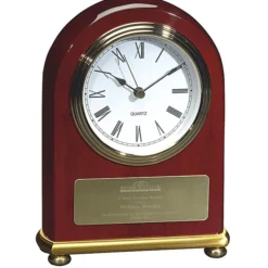 Rosewood & Brass Arch Clock