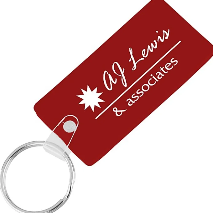 Rounded Corner Rectangle Soft Keychain - Opaque