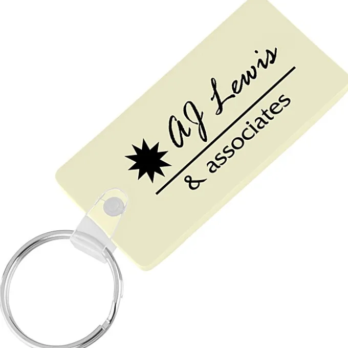 Rounded Corner Rectangle Soft Keychain - Opaque