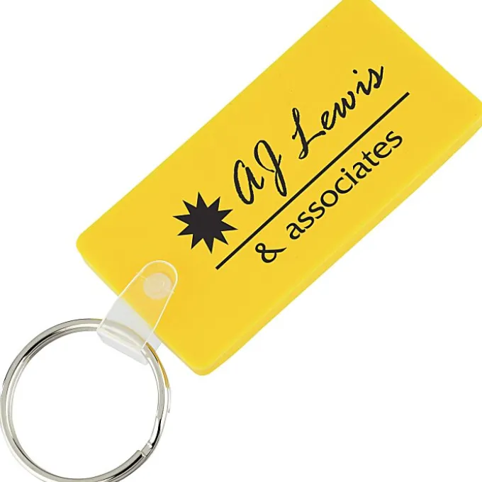 Rounded Corner Rectangle Soft Keychain - Opaque