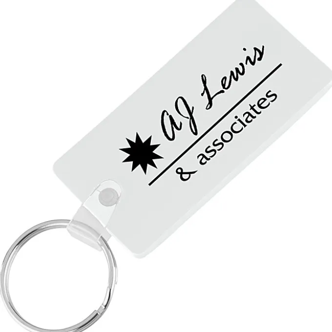 Rounded Corner Rectangle Soft Keychain - Opaque