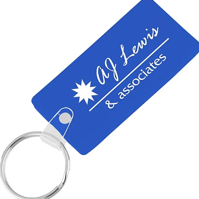 Rounded Corner Rectangle Soft Keychain - Opaque