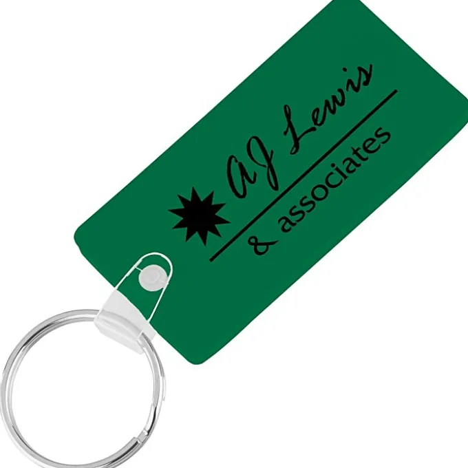 Rounded Corner Rectangle Soft Keychain - Opaque