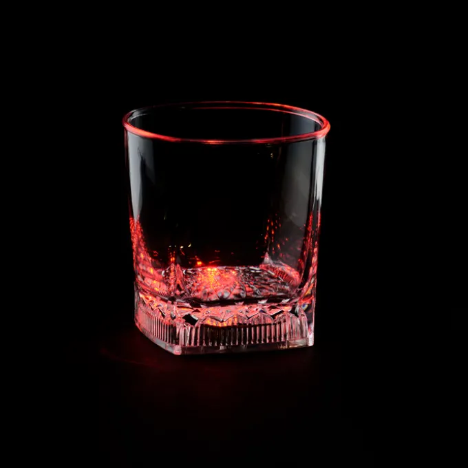 Rounded Cube LED Whiskey Rocks Glass - 8 oz.