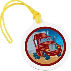 Round Luggage Tag with Tab - Opaque - Full Color