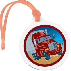 Round Luggage Tag with Tab - Translucent - Full Color