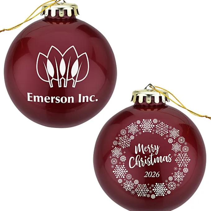 Round Shatterproof Ornament - Snowflake - Merry Christmas