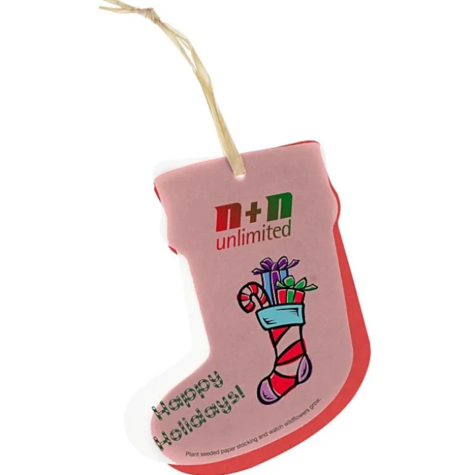 Seeded Paper Ornament - Stocking