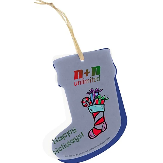 Seeded Paper Ornament - Stocking