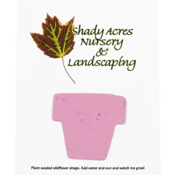 Seeded Paper Shapes Mailer/Postcard - 4 inches x 5 inches Flower Pot
