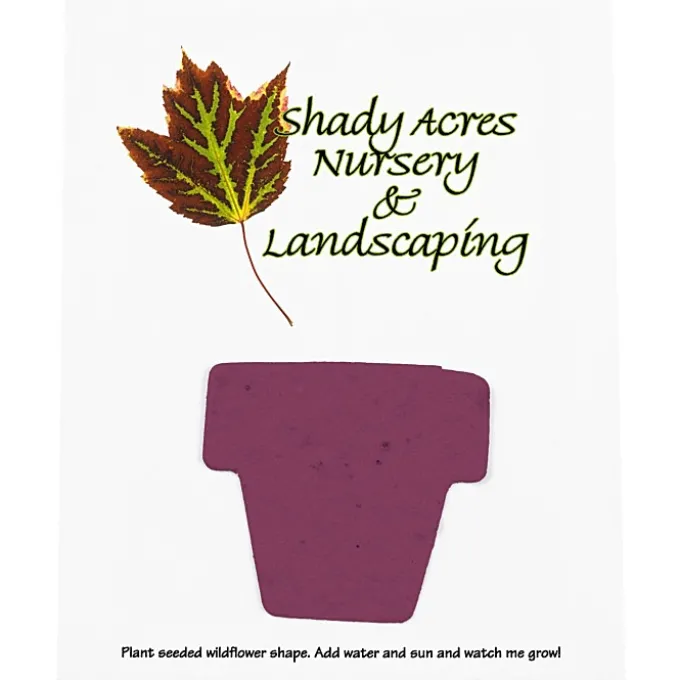 Seeded Paper Shapes Mailer/Postcard - 4 inches x 5 inches Flower Pot