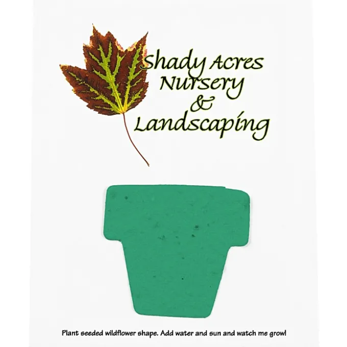 Seeded Paper Shapes Mailer/Postcard - 4 inches x 5 inches Flower Pot