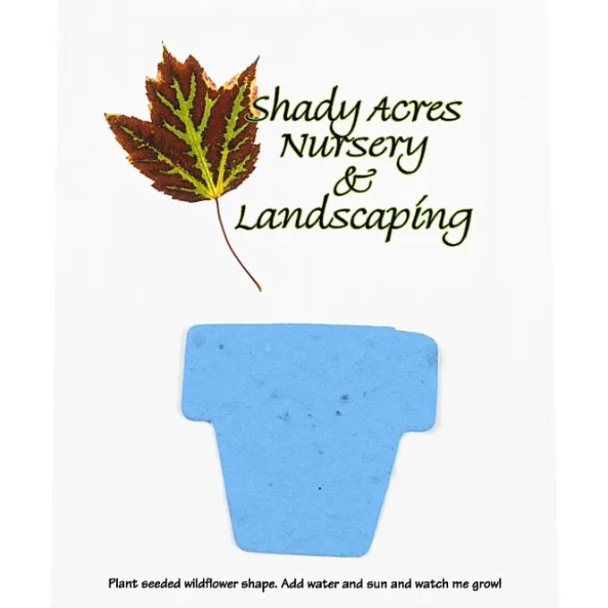 Seeded Paper Shapes Mailer/Postcard - 4 inches x 5 inches Flower Pot