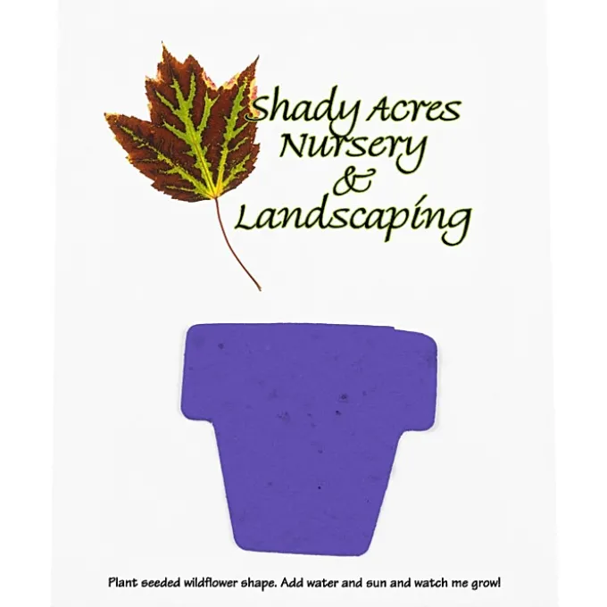 Seeded Paper Shapes Mailer/Postcard - 4 inches x 5 inches Flower Pot
