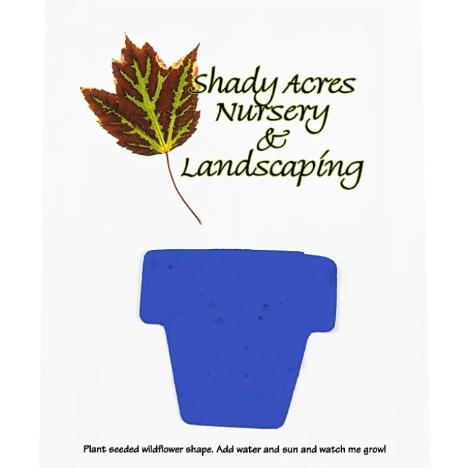 Seeded Paper Shapes Mailer/Postcard - 4 inches x 5 inches Flower Pot