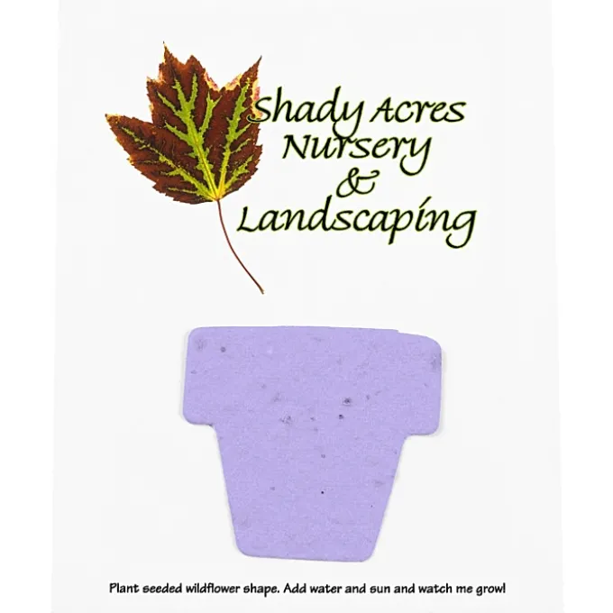 Seeded Paper Shapes Mailer/Postcard - 4 inches x 5 inches Flower Pot