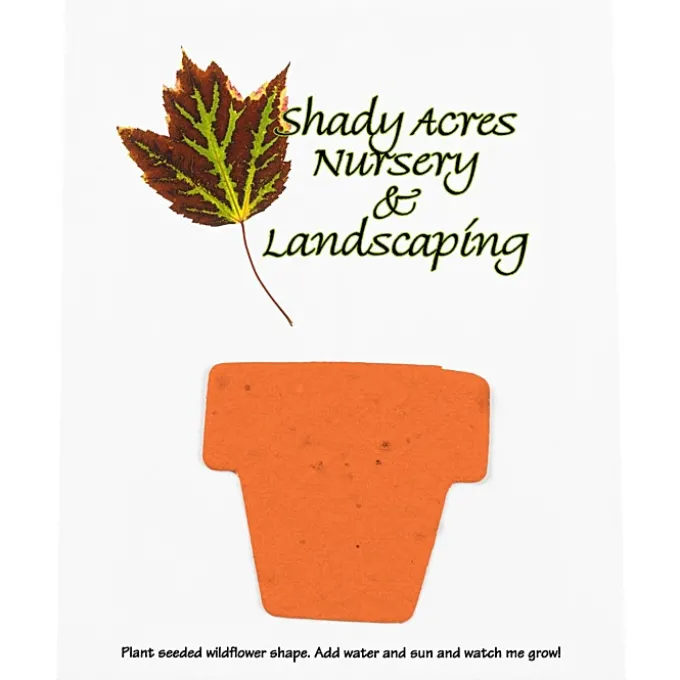 Seeded Paper Shapes Mailer/Postcard - 4 inches x 5 inches Flower Pot