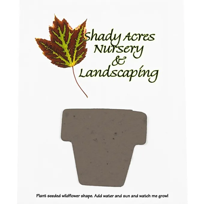 Seeded Paper Shapes Mailer/Postcard - 4 inches x 5 inches Flower Pot