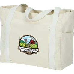 Selene Zippered Cotton Utility Tote - Full Color