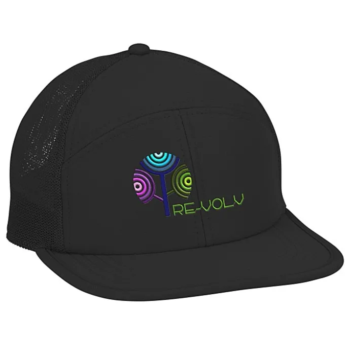 Seven Panel Flat Bill Outdoor Cap