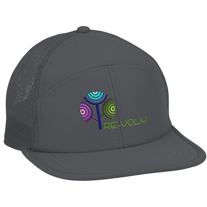 Seven Panel Flat Bill Outdoor Cap