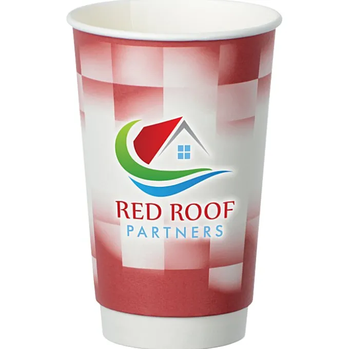 Shady Checkers Full Color Insulated Paper Cup - 16 oz.
