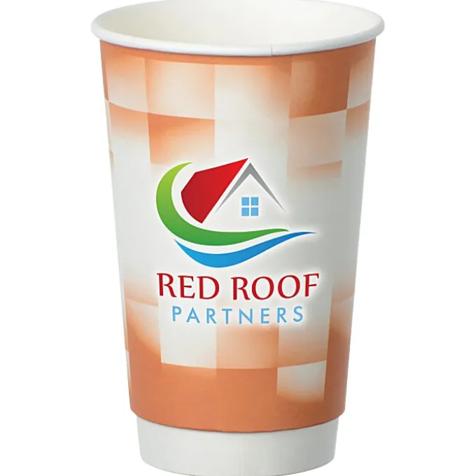Shady Checkers Full Color Insulated Paper Cup - 16 oz.