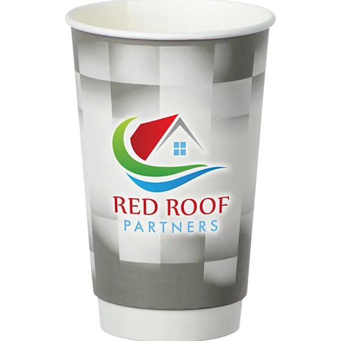 Shady Checkers Full Color Insulated Paper Cup - 16 oz.