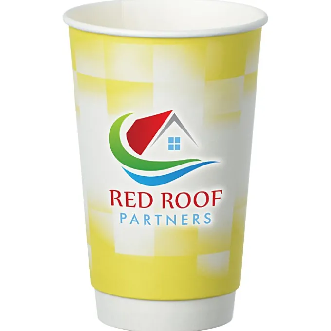 Shady Checkers Full Color Insulated Paper Cup - 16 oz.