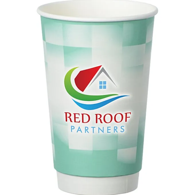 Shady Checkers Full Color Insulated Paper Cup - 16 oz.