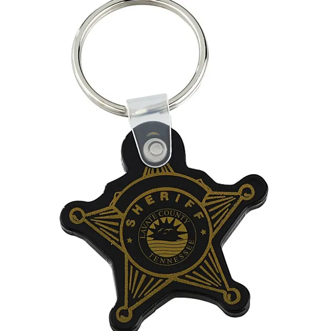 Sheriff Badge Soft Keychain - Opaque