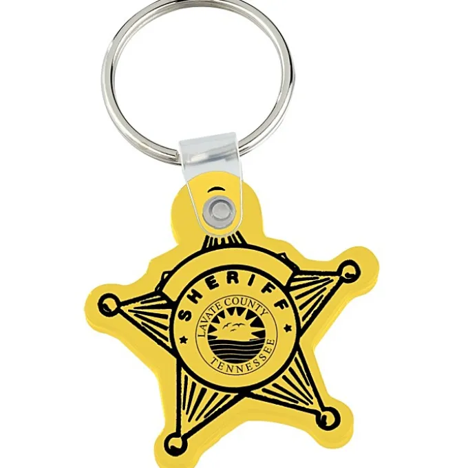Sheriff Badge Soft Keychain - Opaque