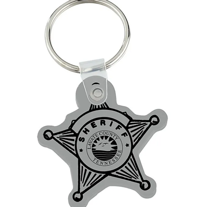 Sheriff Badge Soft Keychain - Opaque