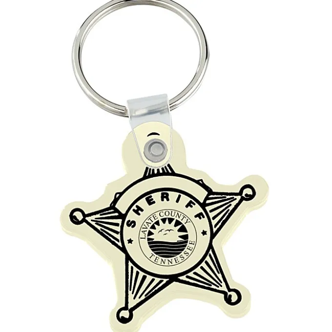 Sheriff Badge Soft Keychain - Opaque