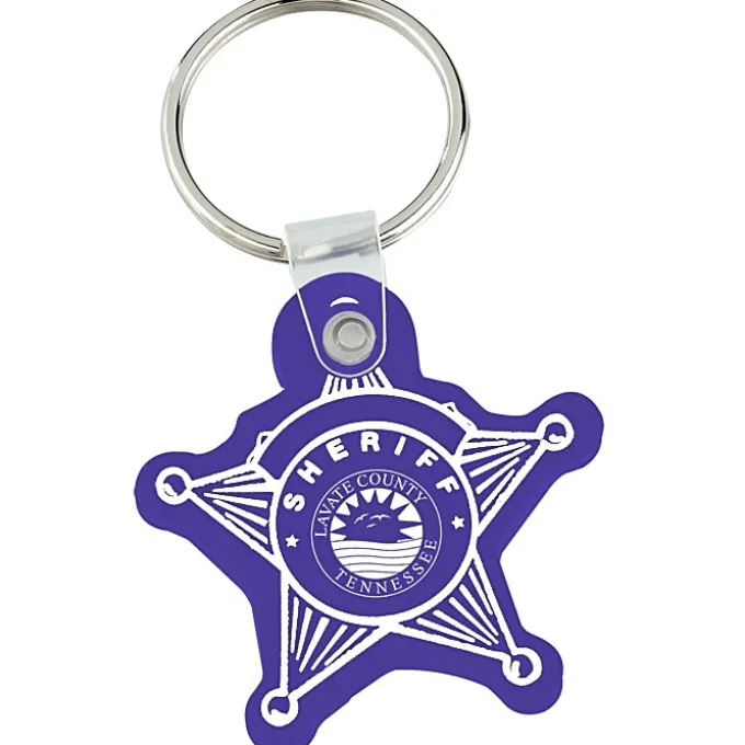 Sheriff Badge Soft Keychain - Opaque