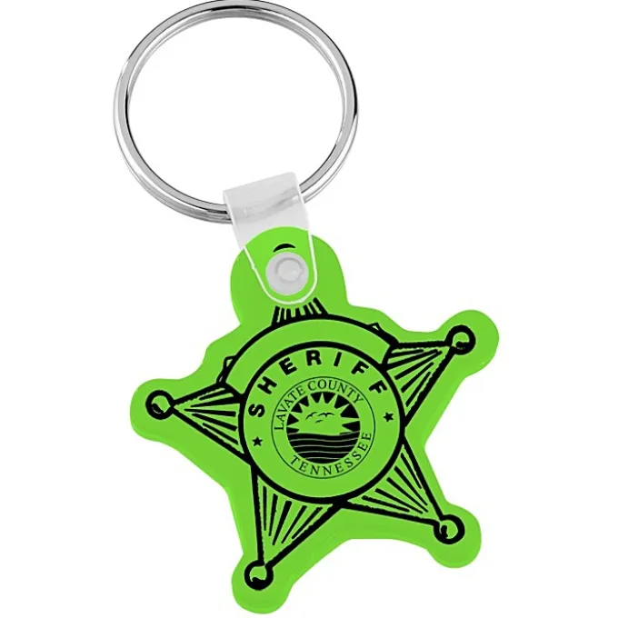 Sheriff Badge Soft Keychain - Translucent