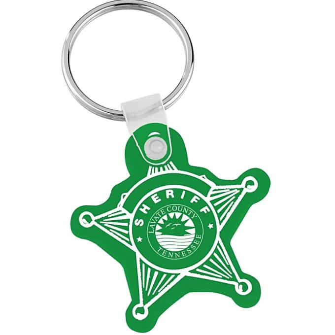 Sheriff Badge Soft Keychain - Translucent