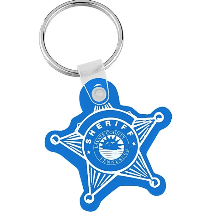 Sheriff Badge Soft Keychain - Translucent