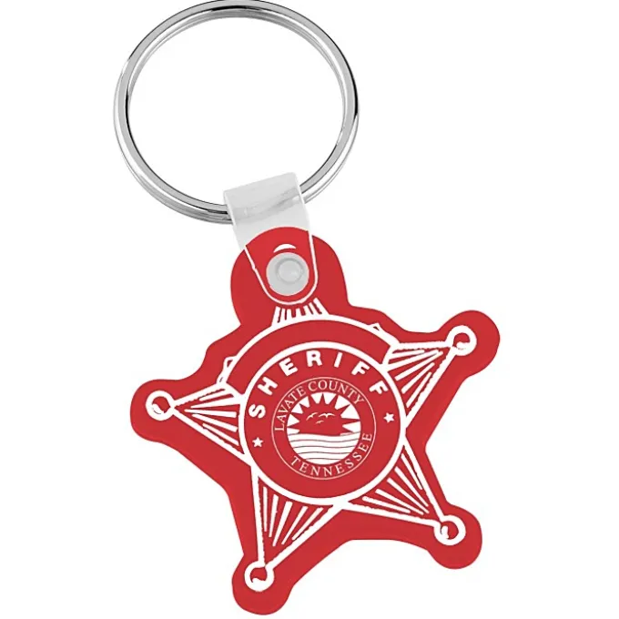 Sheriff Badge Soft Keychain - Translucent