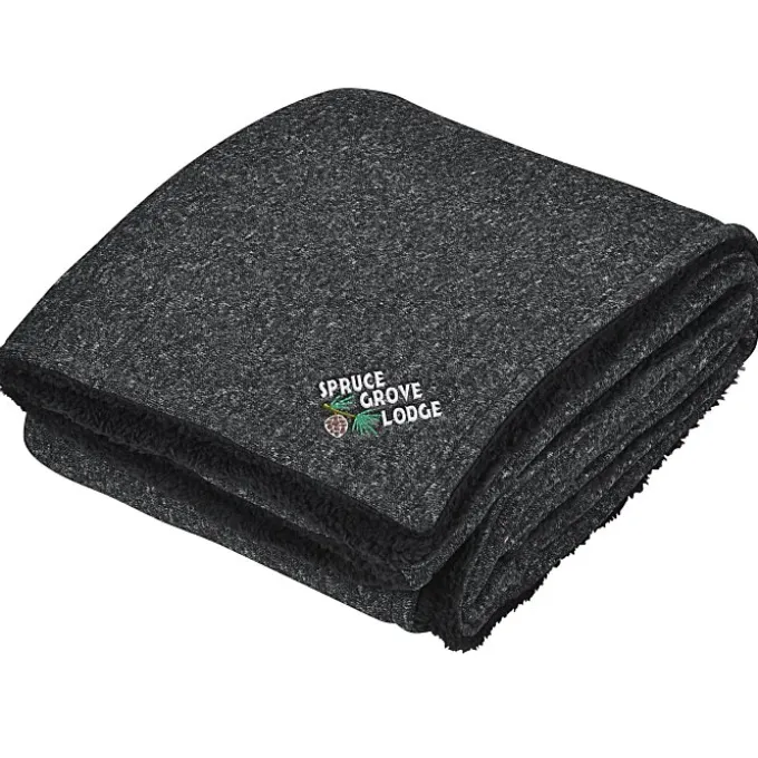 Sherpa Backed Heathered Blanket