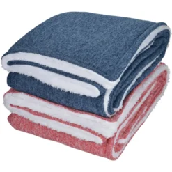 Sherpa Backed Heathered Blanket