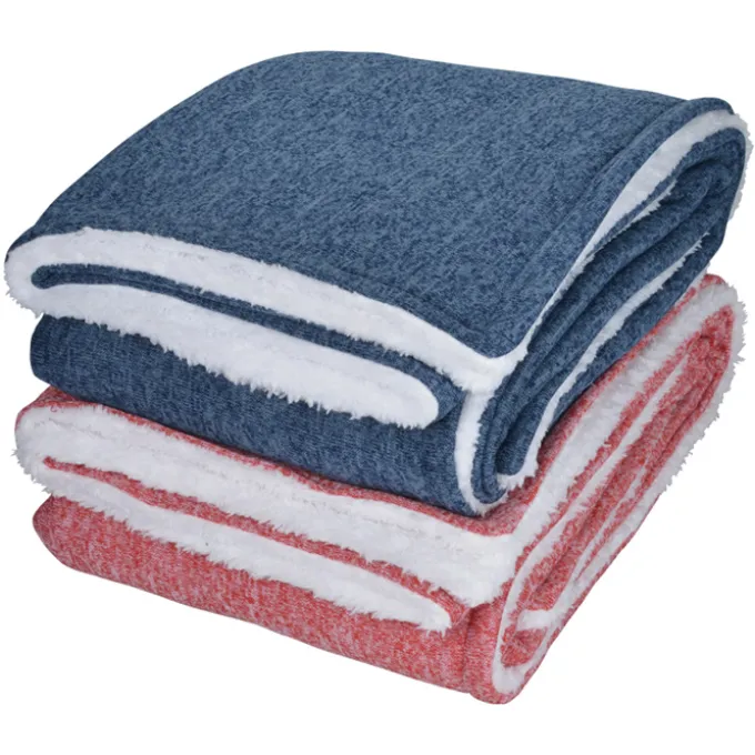 Sherpa Backed Heathered Blanket